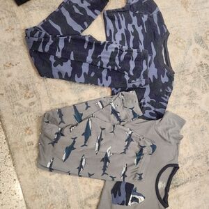 Carter's Boy Size 12 Pajamas Set of 2 camo sharks